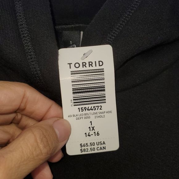 Torrid Tunic Cozy Hoodie Fleece Love Leopard Bolt Size 1X - Picture 10 of 17